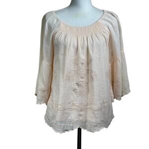 Soft Surroundings pink top, XS, romantic, soft girl, pastel, feminine, bohemian